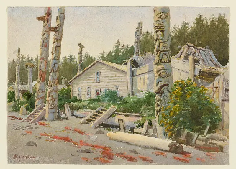 Beach in Front of Chief's House by Theodore J. Richardson