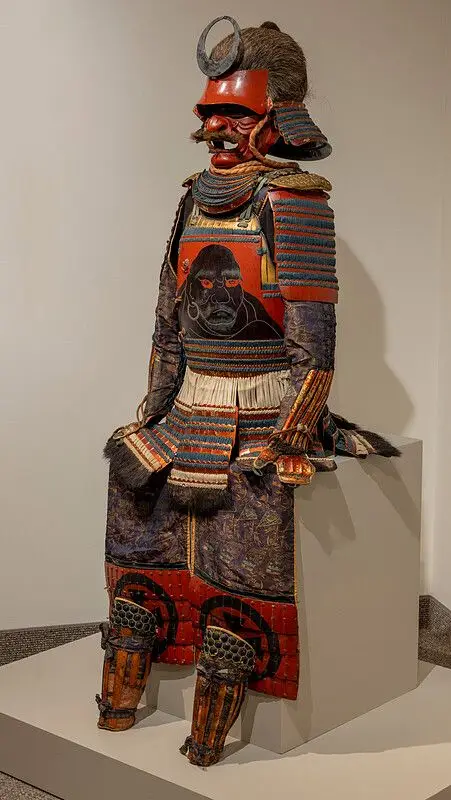 Red-lacquered two-plate cuirass armor with Daruma decoration by Japan