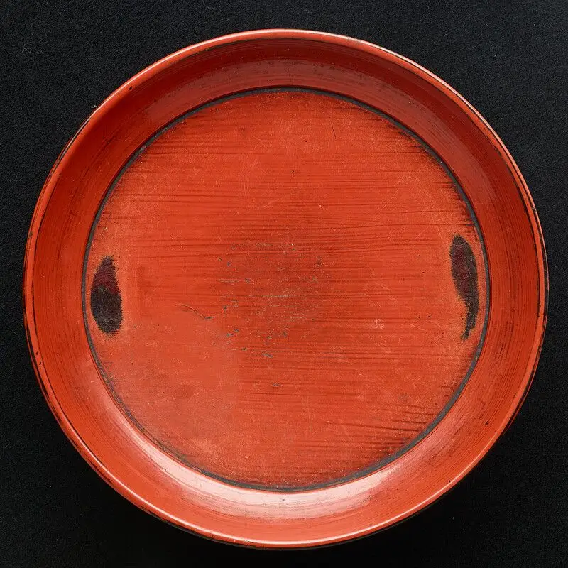 Individual serving plate in Negoro lacquer by Japan