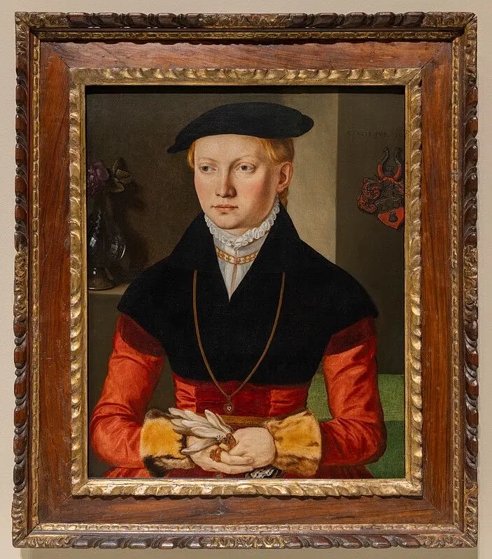 Portrait of a Young Woman, possibly Christina Schweitzer (née Hoffman) by Georg Pencz