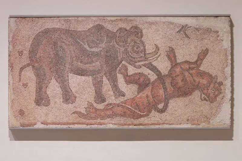 Elephant Attacking a Feline by Byzantine Empire (Antioch)