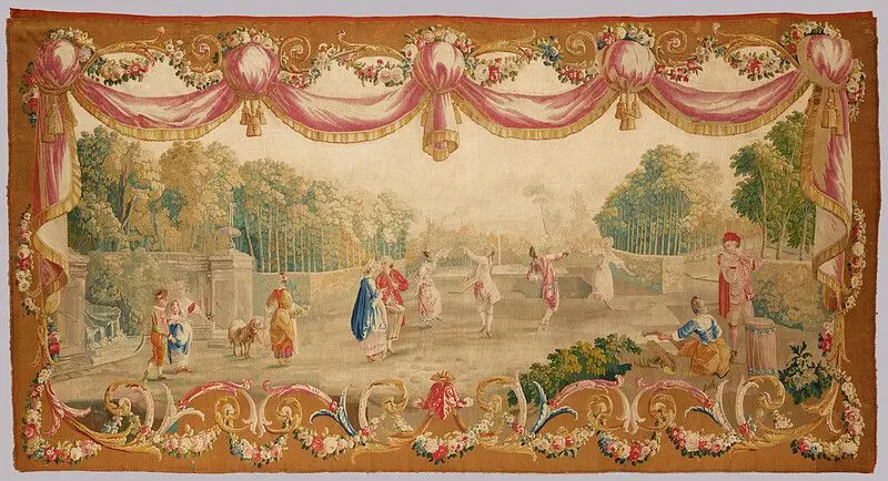 Dance in a Park by Designer: Unidentified designer and cartoonist, probably Aubusson Tapestry Workshop, France