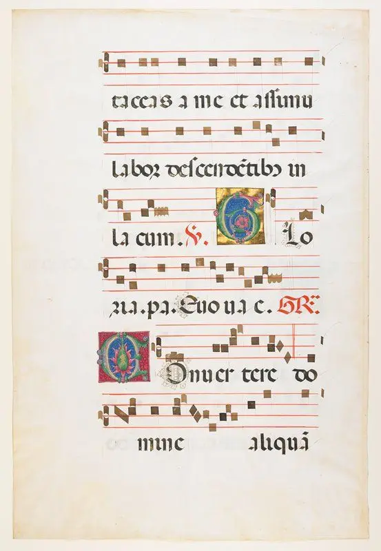 Leaf from an Illuminated Antiphonal (Recto and Verso) by Girolamo da Cremona
