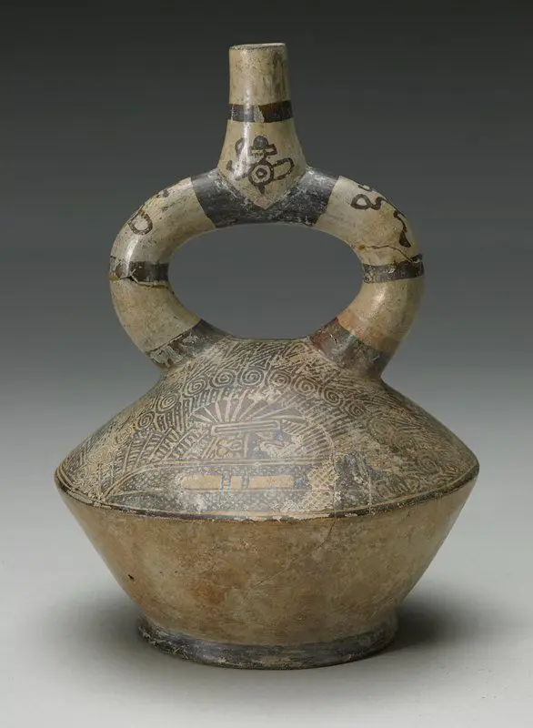 Stirrup spout vessel by Moche artist