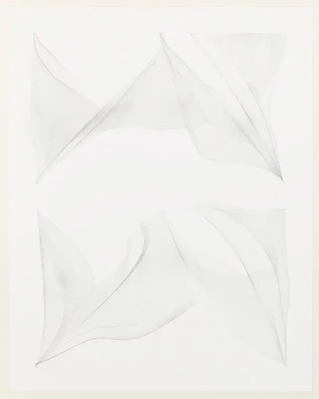 Double Motion Between Five Points with Graphite Bar Held Evenly on Paper by Blythe Bohnen