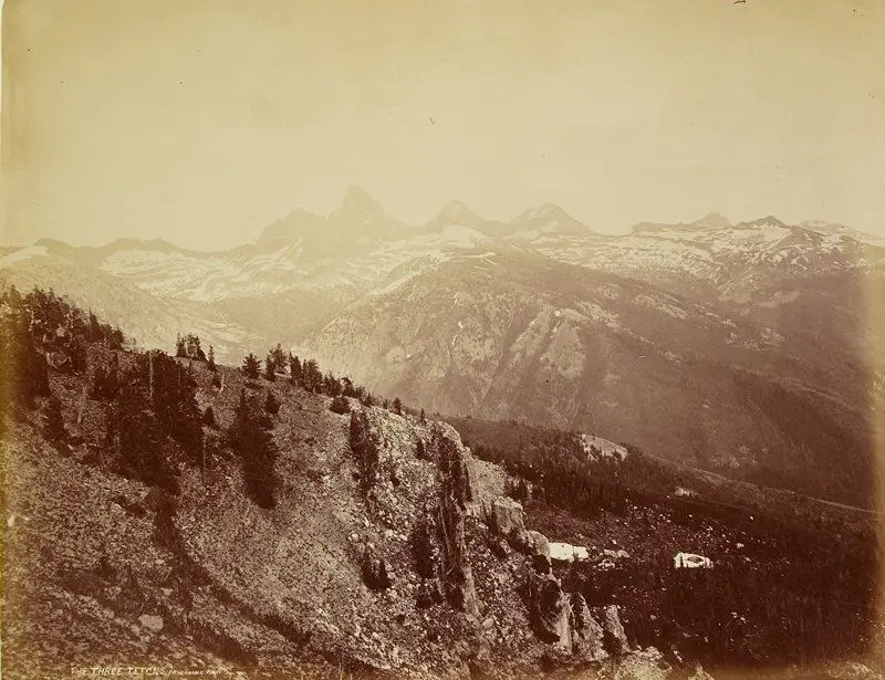 The Three Tétons, Panoramic View by William Henry Jackson