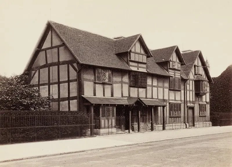 Shakespeare's House from the West, Stratford-on-Avon, England by Francis Bedford