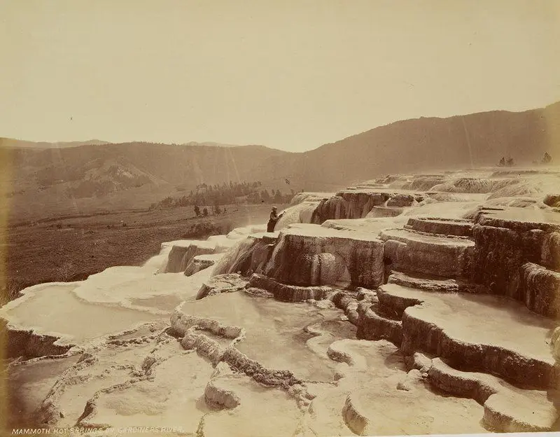 Mammoth Hot Springs on Gardiner's River by William Henry Jackson