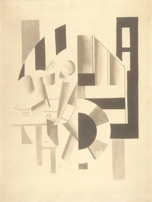 Compositional Study for Man with a Pipe by Fernand Léger