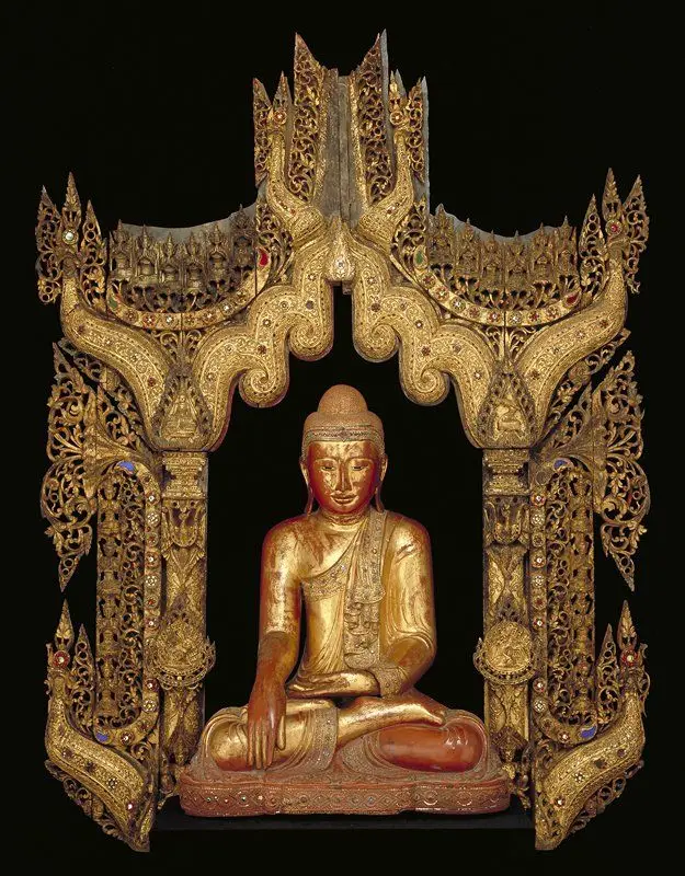 Backdrop for an Enshrined Buddha by Myanmar (Burma)
