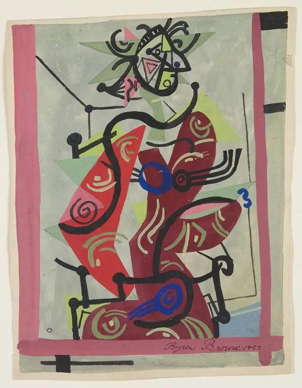 Woman on a Balcony by Byron Browne