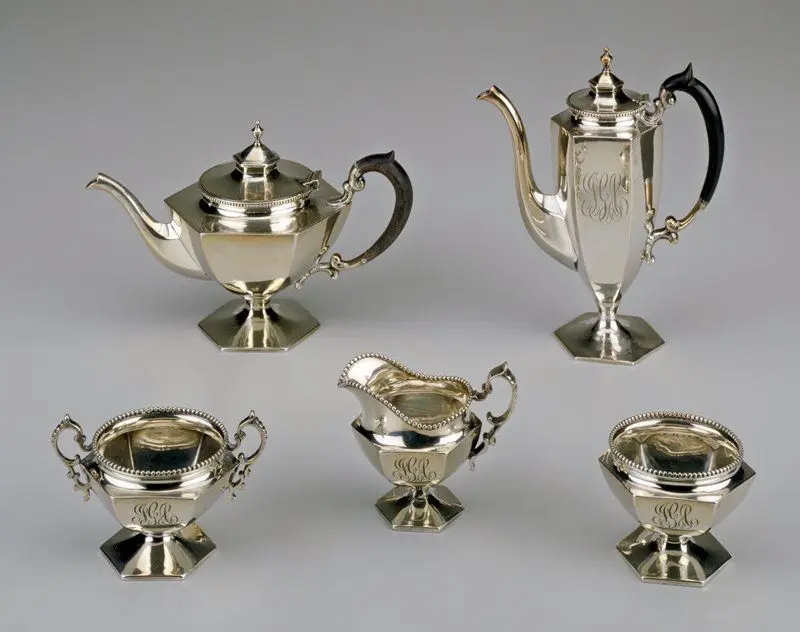 Sugar bowl, from a five-piece children's tea service by Bigelow, Kennard & Co.