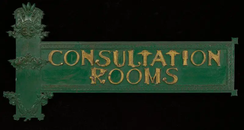 Consultation Rooms sign by Designer: Louis Henri Sullivan