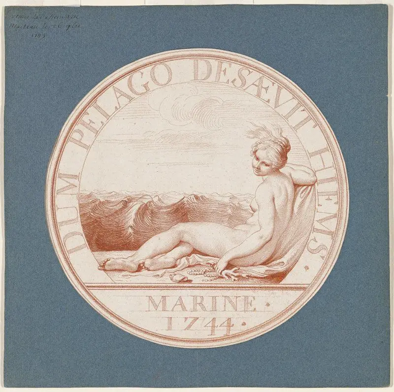 Design for a Token: Marine, 1744 by Edmé Bouchardon