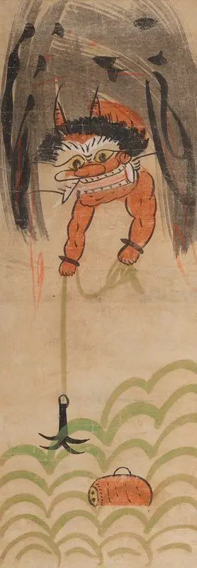 God of Thunder fishing for his drum by Japan