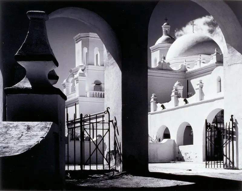 Arches, North Court, Mission San Xavier del Bac, Tuscon, Arizona by Ansel Adams