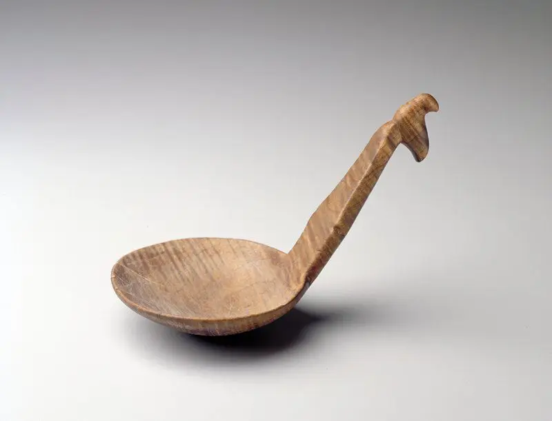 Feast spoon with bird effigy by Anishinaabe (Ojibwe) artist