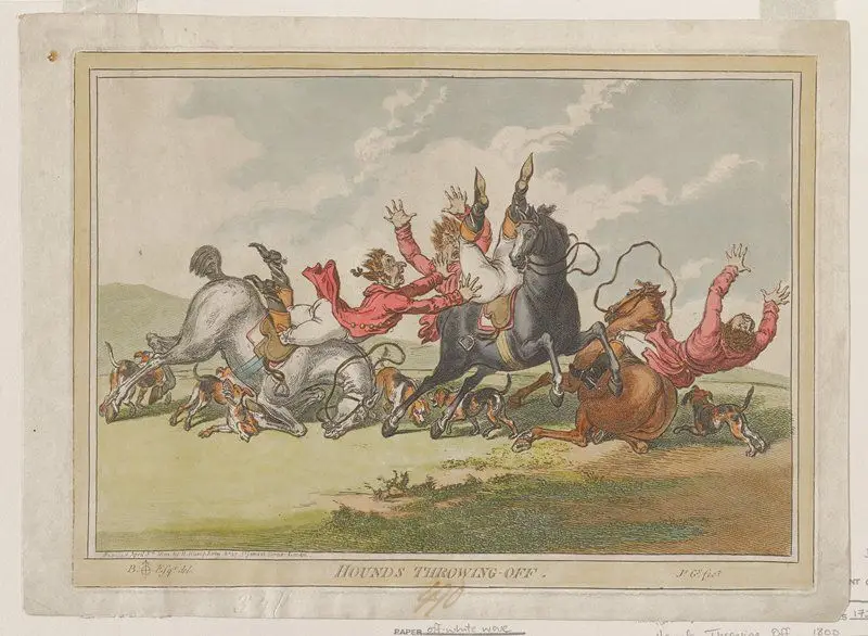 Hounds Throwing Off by James Gillray