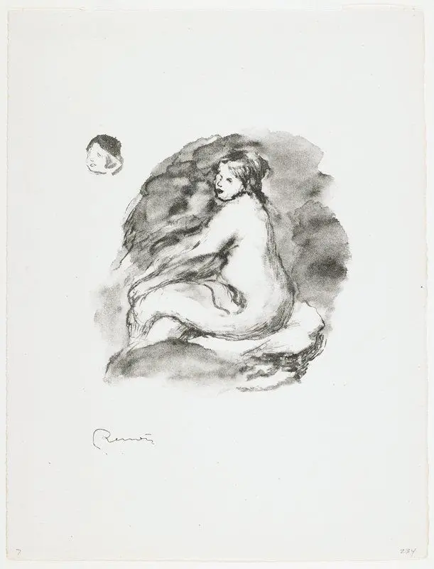Study of a Seated Nude by Pierre Auguste Renoir