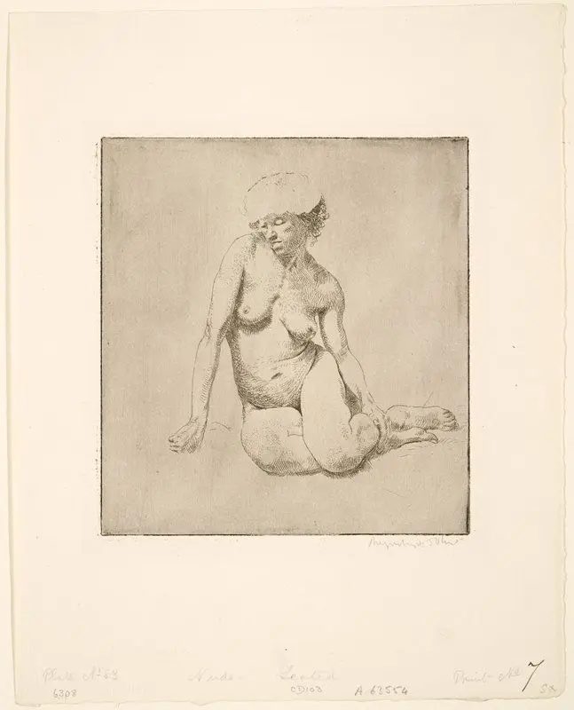 Nude Woman Seated, with One Knee Raised by Augustus John