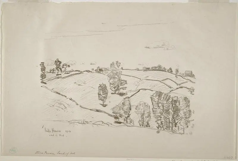 Stone Fences, Land of Nod by Childe Hassam