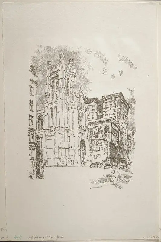 St. Thomas, New York by Childe Hassam