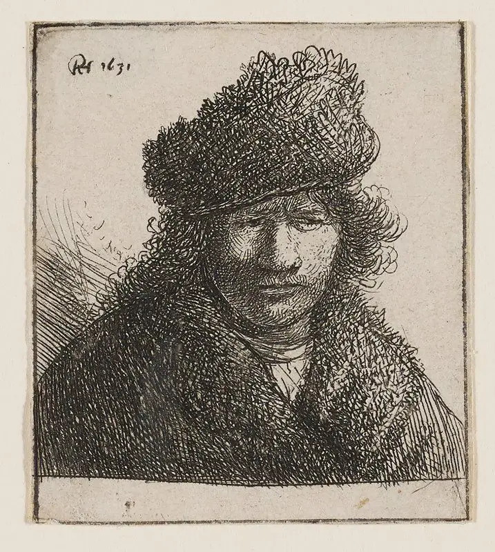 Rembrandt in a Slant Fur Cap by Rembrandt van Rijn