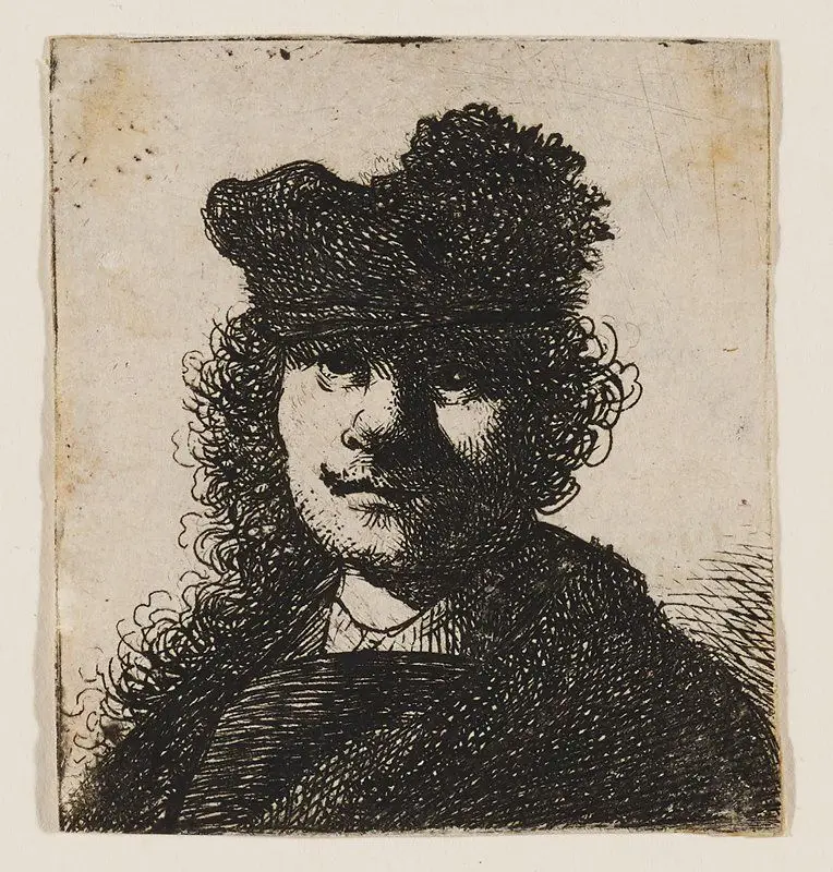 Rembrandt in a Dark Cloak and Cap by Rembrandt van Rijn