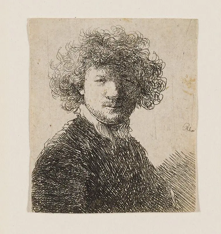 Self-Portrait with Bare Head by Rembrandt van Rijn