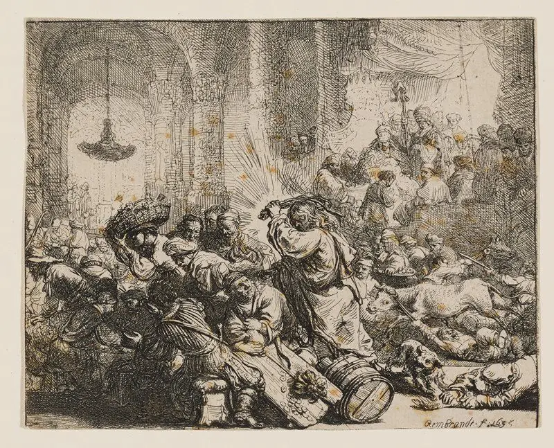 Christ Driving the Money-Changers from the Temple by Rembrandt van Rijn