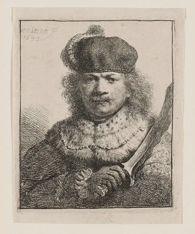Rembrandt with Raised Sabre by Rembrandt van Rijn