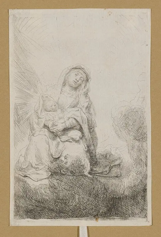 Virgin and Child in the Clouds by Rembrandt van Rijn