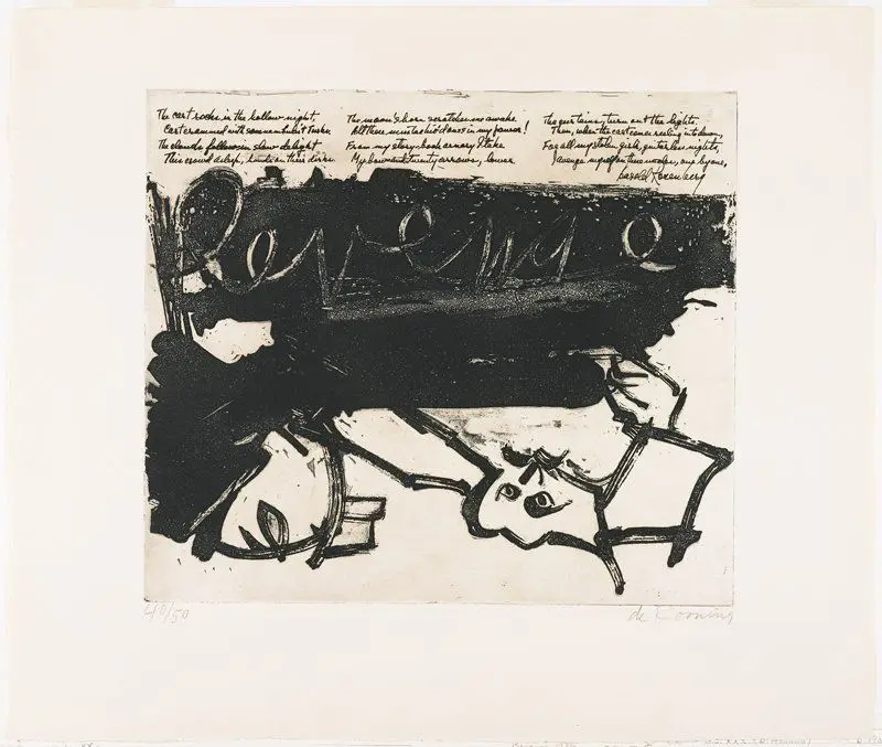 Revenge, from 21 Etchings and Poems by Willem de Kooning