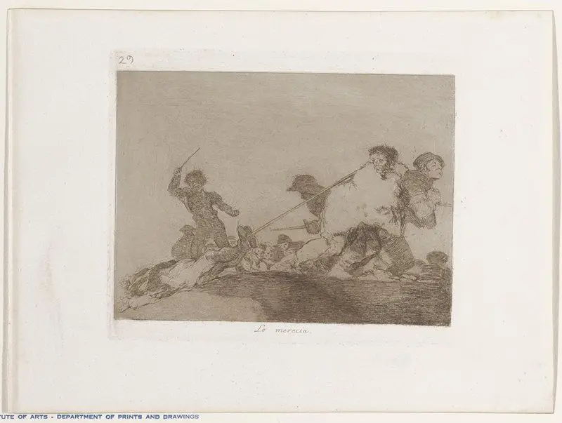 He deserved it by Francisco José de Goya y Lucientes