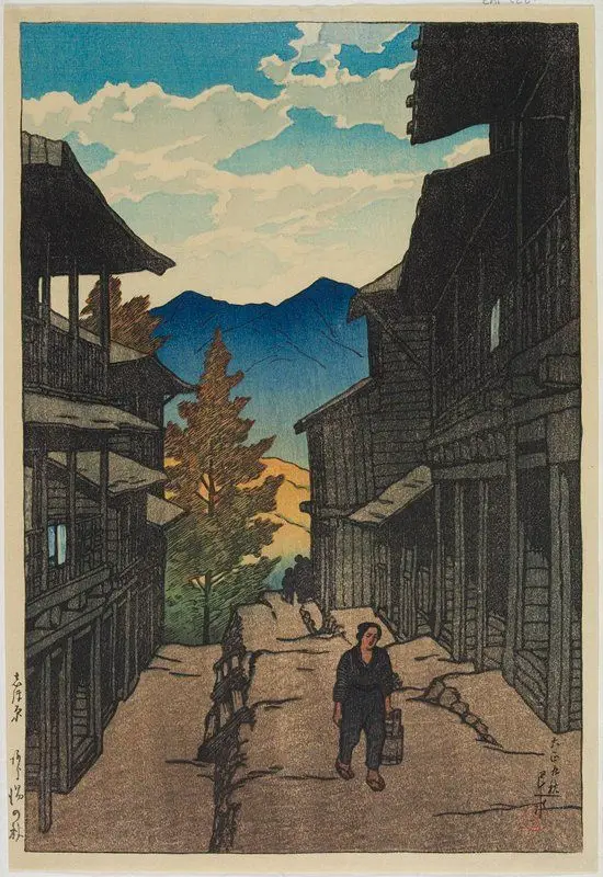 Autumn at the Arayu Hot Spring, Shiobara by Kawase Hasui