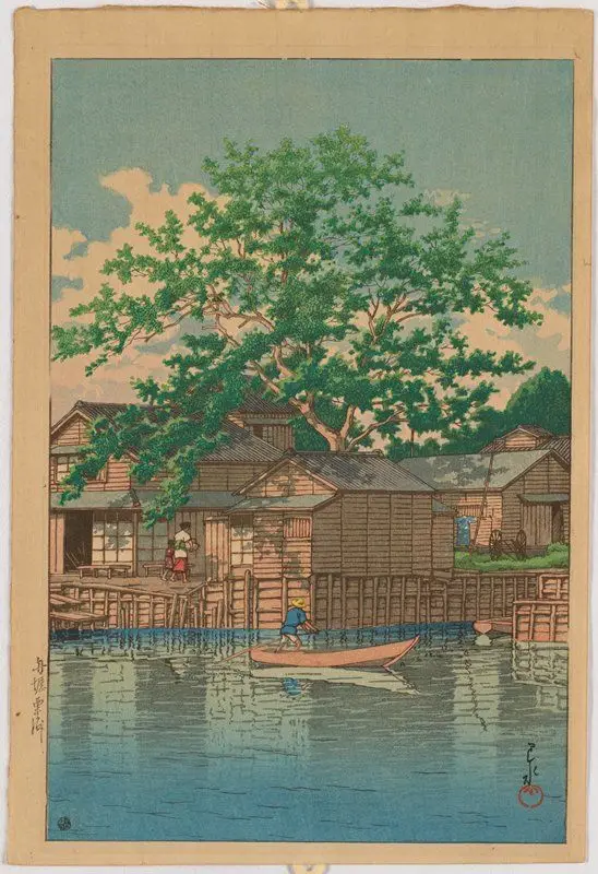 Kuri Ferry, Funabori by Kawase Hasui