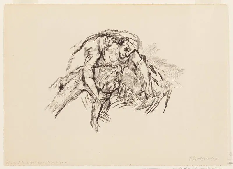 Pietà (Weibüber Schemengebeugt) by Oskar Kokoschka