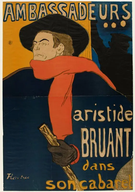 Ambassadeurs: Aristide Bruant dans son cabaret by Henri de Toulouse-Lautrec
