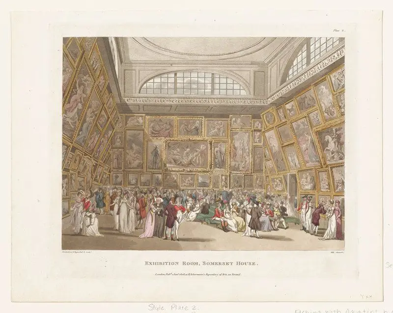 Exhibition Room, Somerset House, from The Microcosm of London by Augustus Charles Pugin