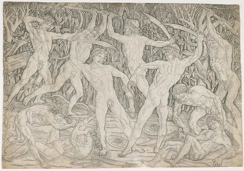 Battle of the Nudes by Antonio del Pollaiuolo