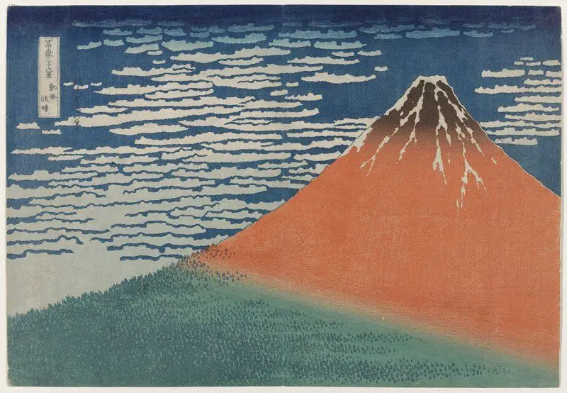 South Wind, Clear Weather by Katsushika Hokusai