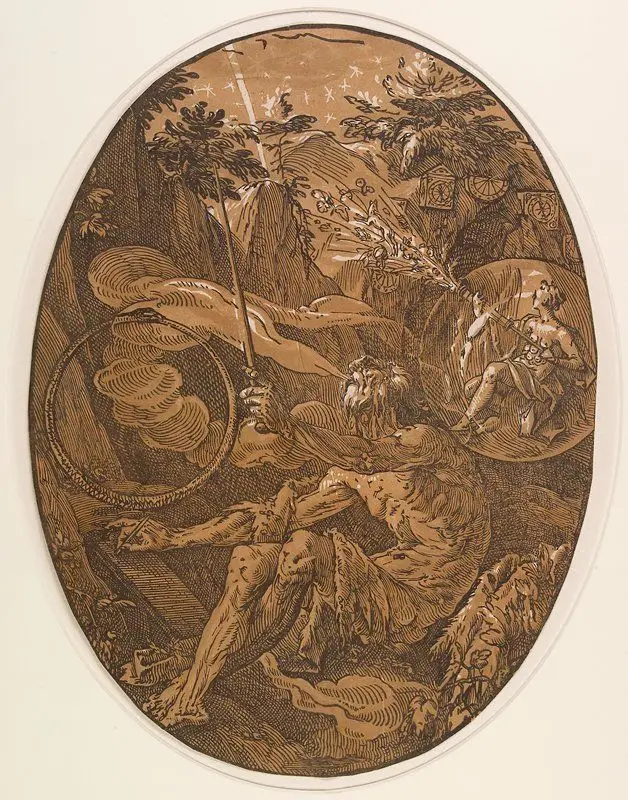 Demogorgon in the Cave of Eternity by Hendrick Goltzius