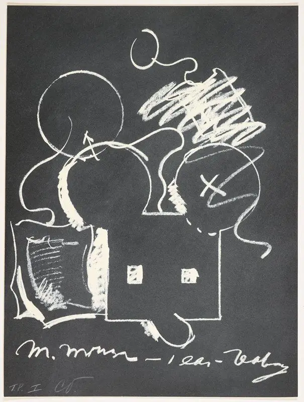 M. Mouse (with) 1 Ear (equals) Tea Bag Blackboard Version (1965) by Claes Oldenburg
