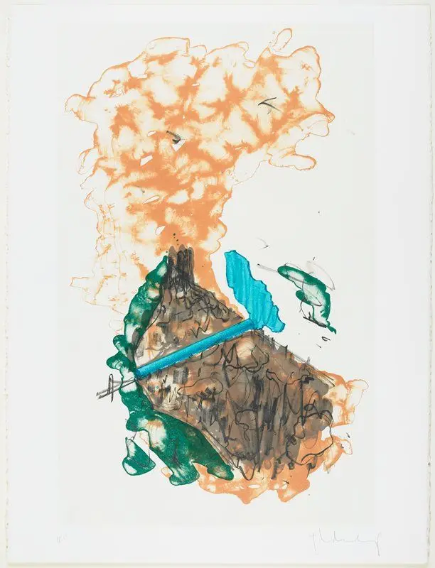 Proposal for a Broome Street Expressway in the Form of a Cigarette and Smoke, from Reality and Paradoxes portfolio by Claes Oldenburg