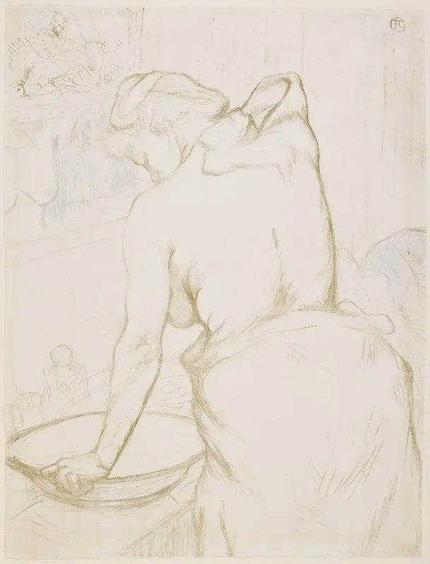 Woman at Her Toilet, Washing Herself by Henri de Toulouse-Lautrec