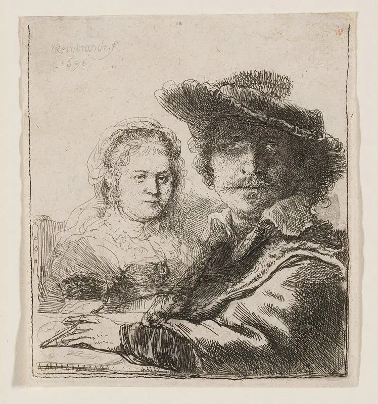 Rembrandt and His Wife Saskia by Rembrandt van Rijn