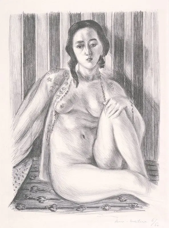 Seated Nude in a Tulle Blouse by Henri Matisse