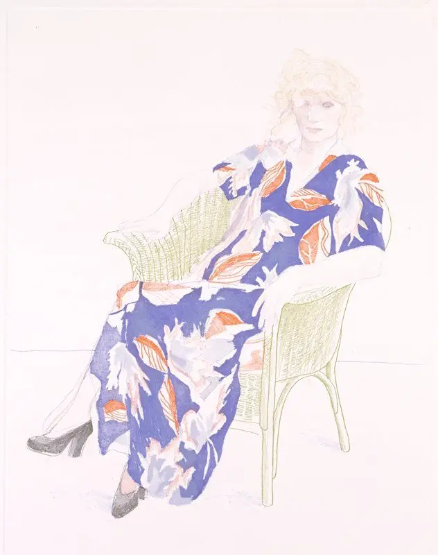 Celia in a Wicker Chair by David Hockney