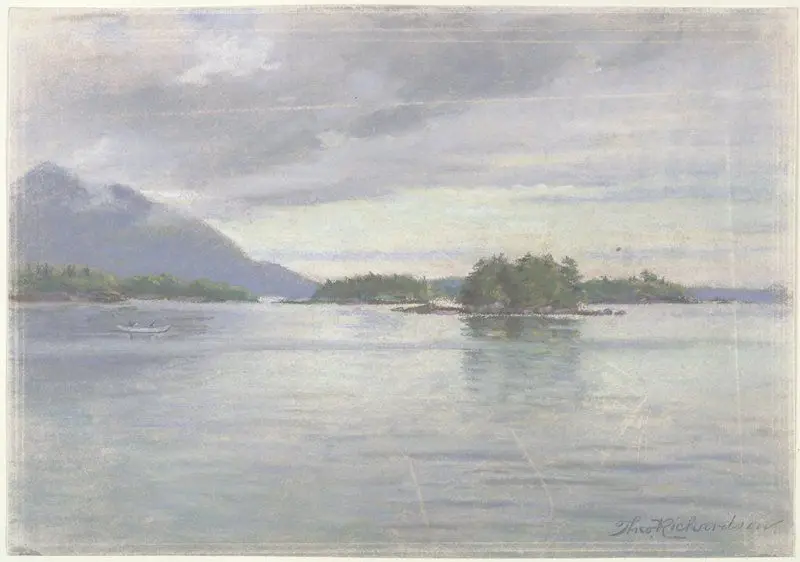 Near the Fiords. Silver and Gray. Evening by Theodore J. Richardson