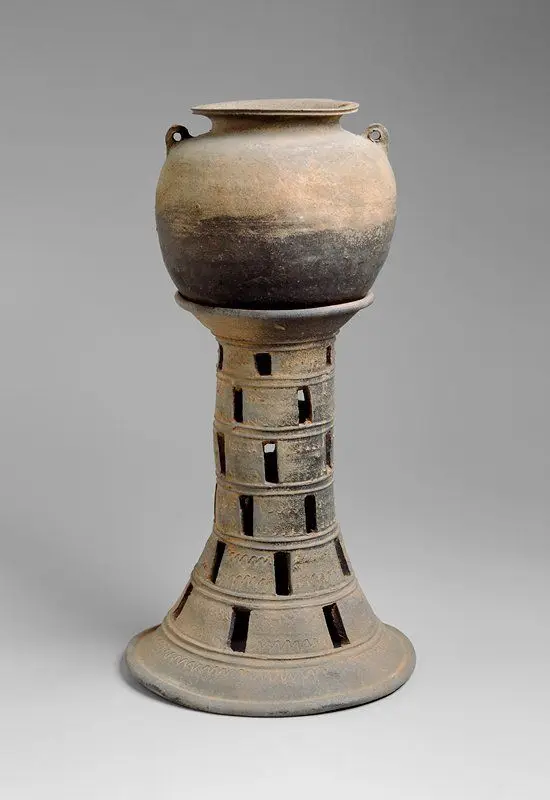 Jar with Tall, Perforated Stand by Korea